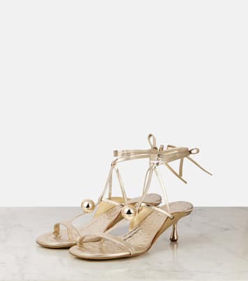Sandalen Zyra 50 aus Metallic-Leder | Jimmy Choo