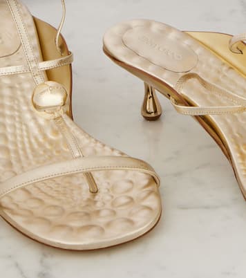 Sandalen Zyra 50 aus Metallic-Leder | Jimmy Choo