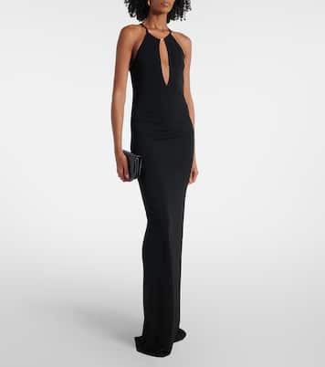 Abito lungo in crêpe con cut-out | Tom Ford