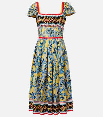 Pleated printed midi dress | Dolce&Gabbana