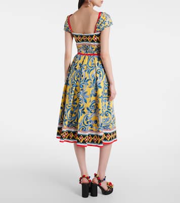 Pleated printed midi dress | Dolce&Gabbana