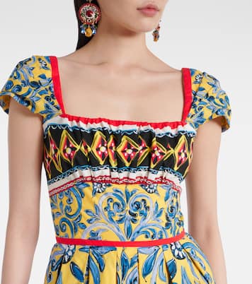 Pleated printed midi dress | Dolce&Gabbana