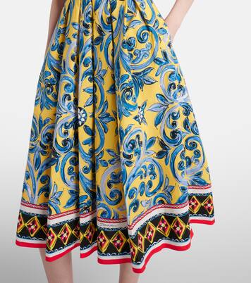 Pleated printed midi dress | Dolce&Gabbana