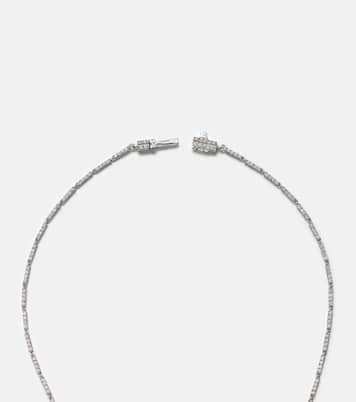 Reign Supreme 18kt white gold pendant necklace with diamonds and opal | Yeprem