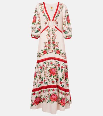 Robe longue en lin mélangé à fleurs | Farm Rio