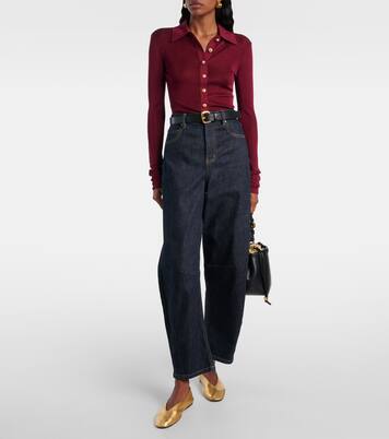 High-rise barrel-leg jeans | Self-Portrait