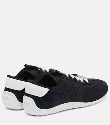 Viv Low suede-trimmed satin sneakers | Roger Vivier