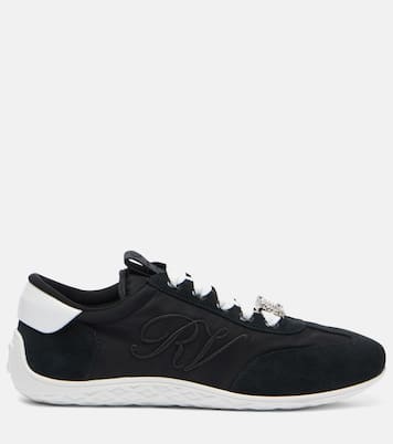 Viv Low suede-trimmed satin sneakers | Roger Vivier