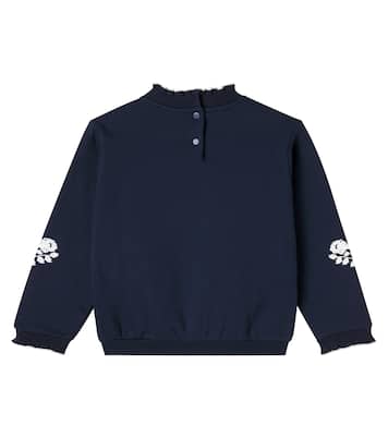 Floral ruffled cotton jersey sweatshirt | Tartine et Chocolat