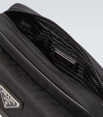Re-Nylon leather-trimmed shoulder bag | Prada