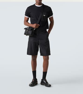 Re-Nylon leather-trimmed shoulder bag | Prada