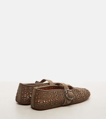 Mary-Jane-Ballerinas La Ballerine aus Veloursleder | Alaïa
