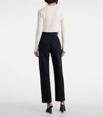 Wide-Leg Jeans mit Kristallen | Area