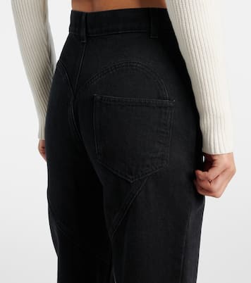 Wide-Leg Jeans mit Kristallen | Area