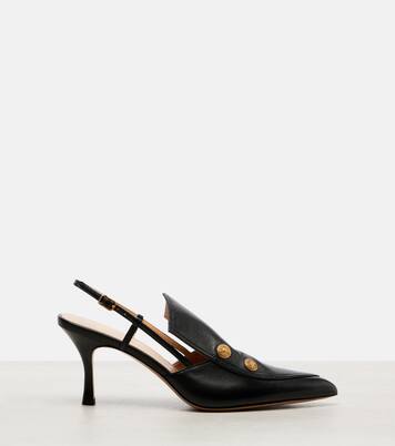 Agnes embellished leather slingback pumps | Chloé
