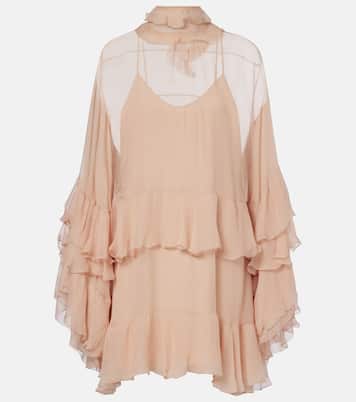 Ruffled silk muslin minidress | Chloé