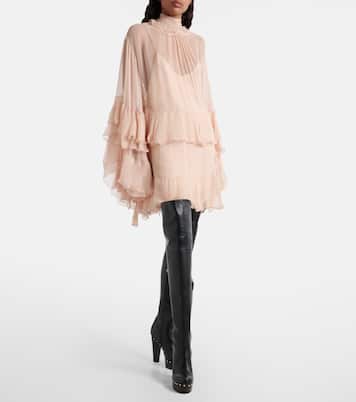 Ruffled silk muslin minidress | Chloé
