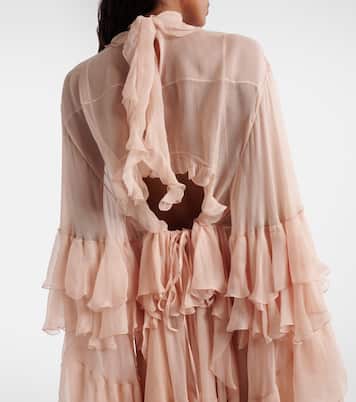 Ruffled silk muslin minidress | Chloé