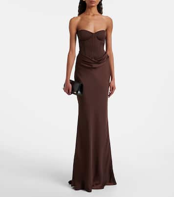 Bustier-Robe aus Satin | Rotate