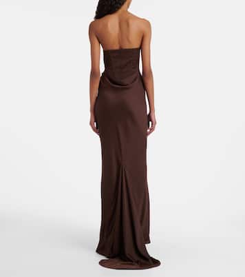 Bustier-Robe aus Satin | Rotate