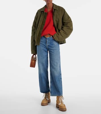 Shearling-lined suede lace-up boots | Yves Salomon