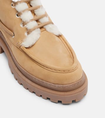 Shearling-lined suede lace-up boots | Yves Salomon