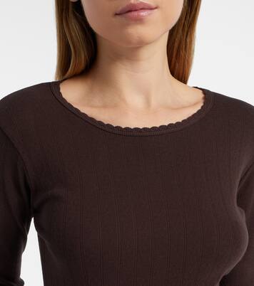 Pointelle cotton T-shirt | Leset