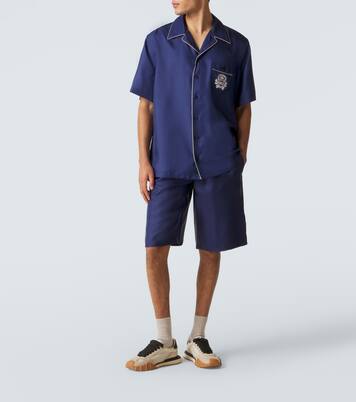 Logo silk satin bowling shirt | Dolce&Gabbana