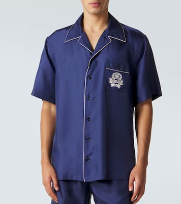 Logo silk satin bowling shirt | Dolce&Gabbana