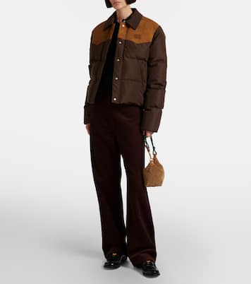 Daunenjacke mit Veloursleder | Miu Miu