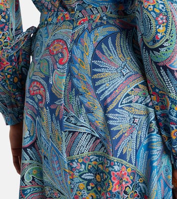 Paisley ruffled cotton-blend midi skirt | Etro