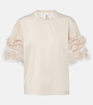 Camiseta de algodón con tul | Noir Kei Ninomiya