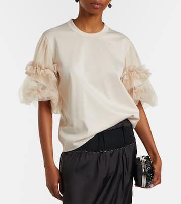 Camiseta de algodón con tul | Noir Kei Ninomiya