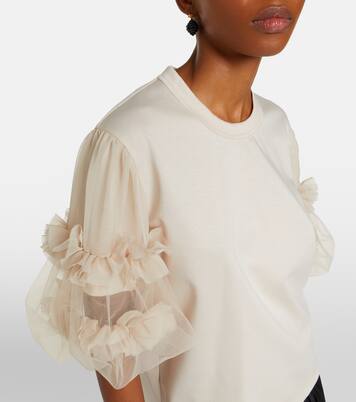 Camiseta de algodón con tul | Noir Kei Ninomiya