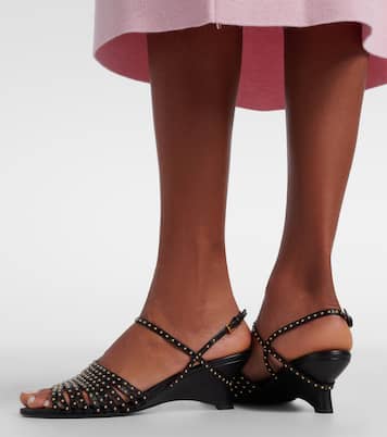 Drew studded leather wedge sandals | Khaite