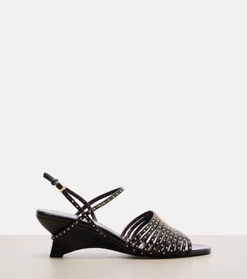 Drew studded leather wedge sandals | Khaite