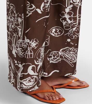 Isola printed silk twill wide-leg pants | Asceno