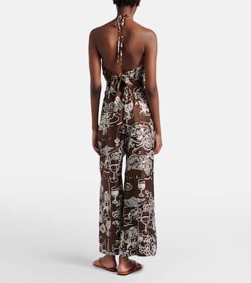 Isola printed silk twill wide-leg pants | Asceno
