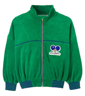 Patch-appliqué cotton terry cardigan  | Mini Rodini