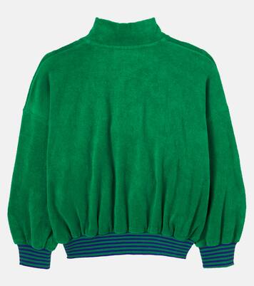 Patch-appliqué cotton terry cardigan  | Mini Rodini