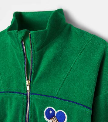 Patch-appliqué cotton terry cardigan  | Mini Rodini