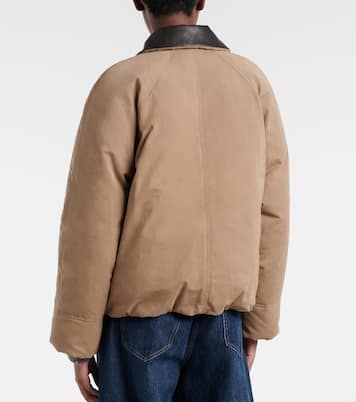 Leather-trimmed padded jacket | Brunello Cucinelli