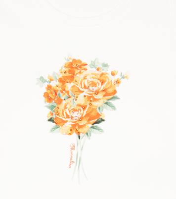 Embellished floral jersey T-shirt | Monnalisa