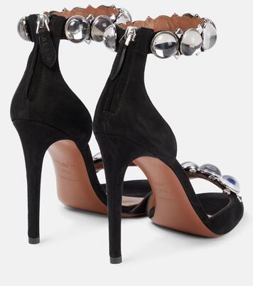 La Bombe 110缀饰绒面革凉鞋 | Alaïa