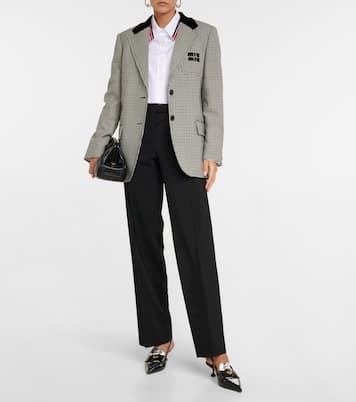 Mid-rise straight wool-blend pants | Miu Miu