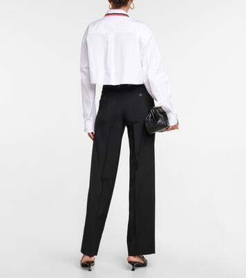 Mid-rise straight wool-blend pants | Miu Miu