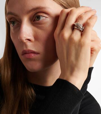 Gemini sterling silver ring with white diamonds | Spinelli Kilcollin