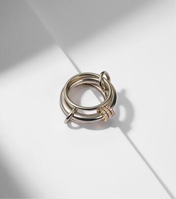 Gemini sterling silver ring with white diamonds | Spinelli Kilcollin