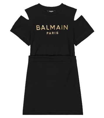 Robe t-shirt en coton à logo | Balmain Kids