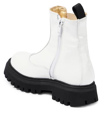 Logo patent leather boots | Moschino Kids